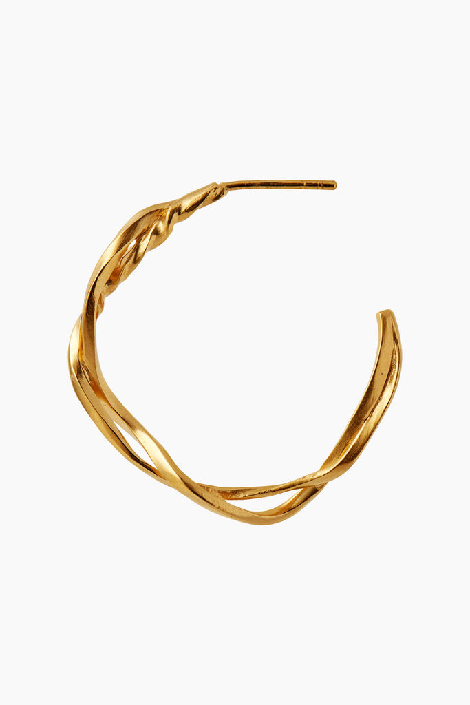 Vågig öron manschett - guld med sten - Stine A