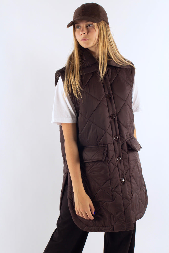 Florencir Quilt Vest - Brown - irréel