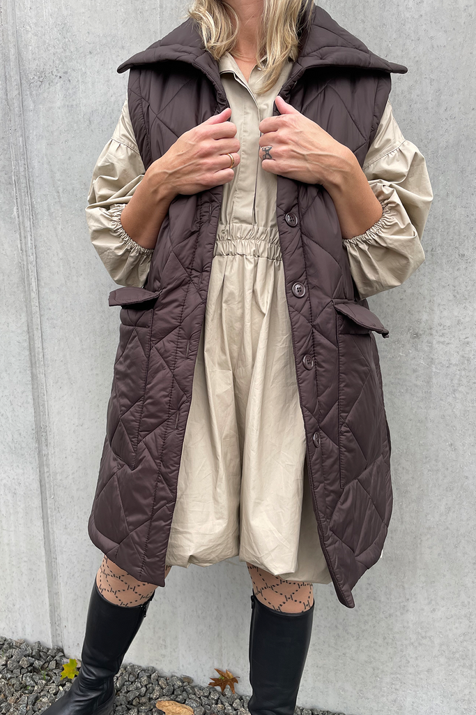 Florencir Quilt Vest - Brown - irréel