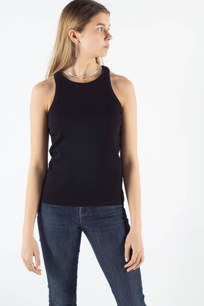 Katy Rib Tank Top - Svart - Bruuns Bazaar