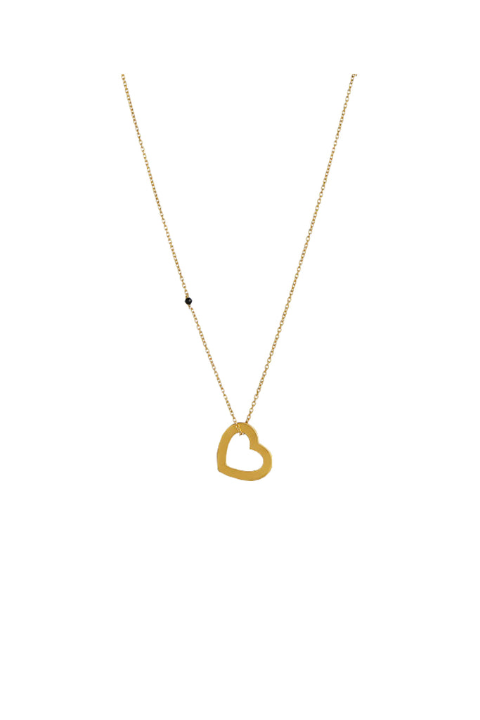 Open Love Heart Pendant - Guld - Stine A