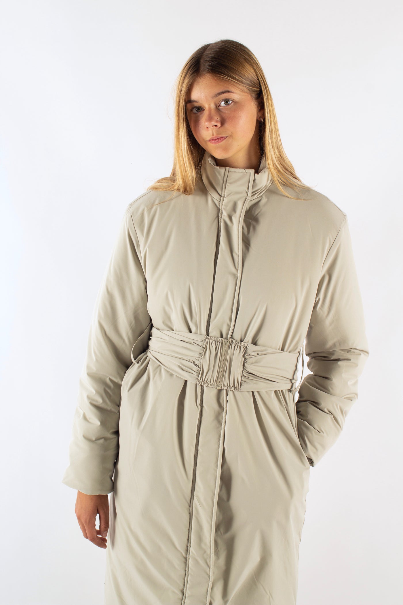 Padded Coat-Dusty Olive Grey - Han Kjøbenhavn