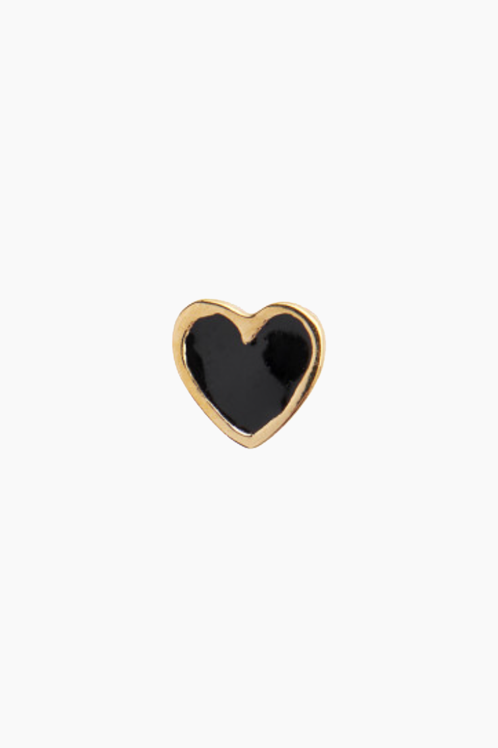 Petit kärlek hjärta - svart Enamel - guld - Stine A