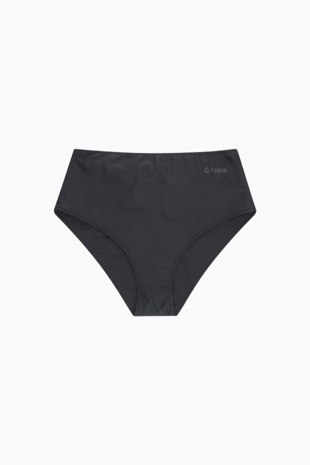 Recycled Core Solid Highrise Bikini Briefs A4046 - Black - GANNI