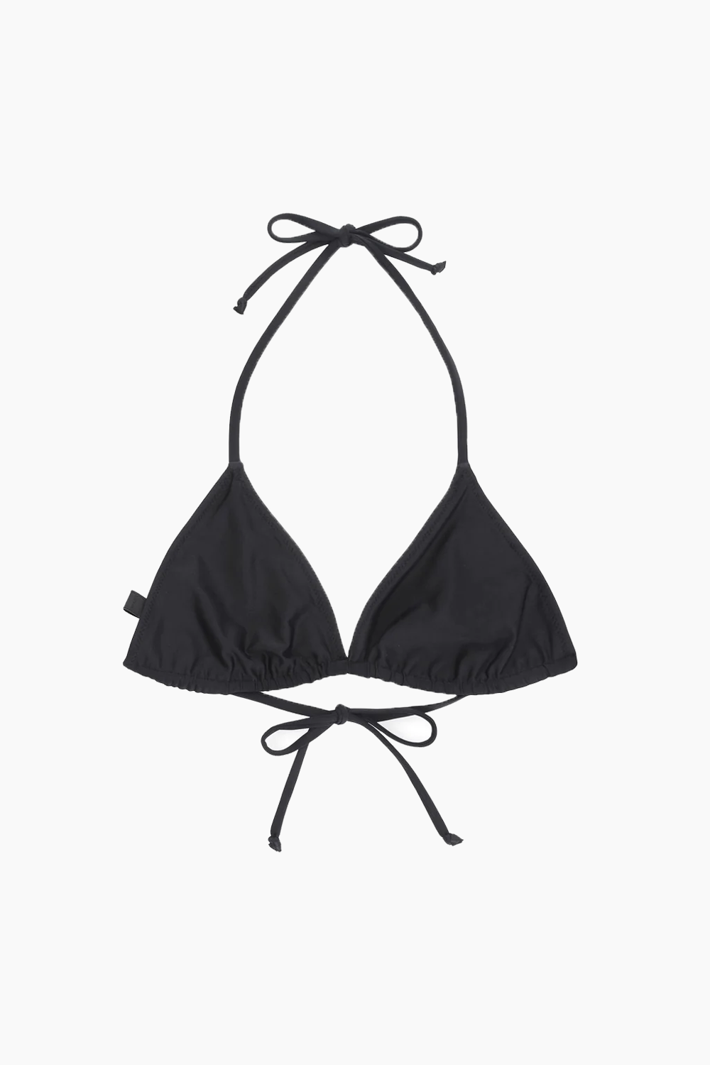 Recycled Core Solid String Bikini Top A4043 - Black - GANNI