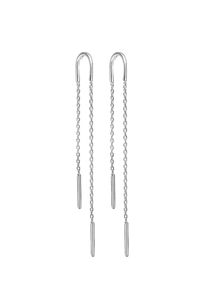 Hoop Chain Earring - Silver - ENAMEL 1