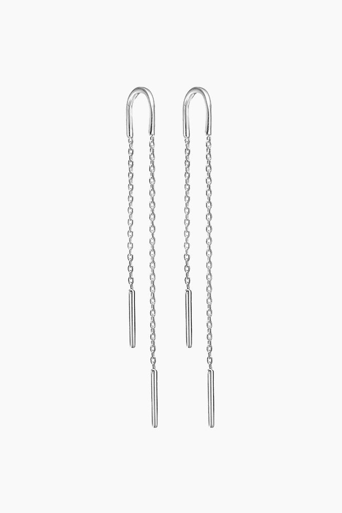 Hoop Chain Earring - Silver - Emalj