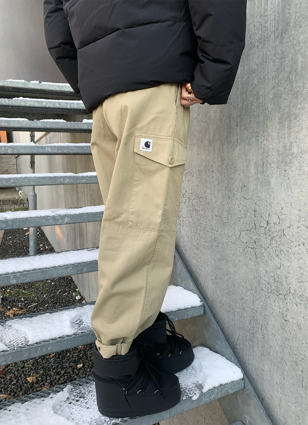 Handel singel knä Pant - Vax / svart sköljd - Carhartt