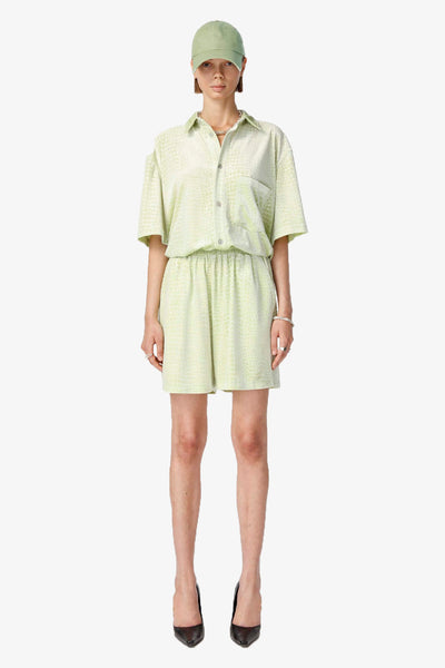 Wide Leg Shorts - Pale Green - Han Kjøbenhavn