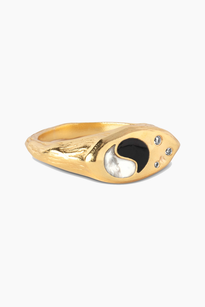 Yin Yang Ring - Guld - Enamel